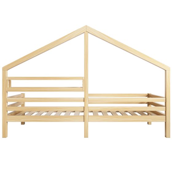 Lastensänky Savupiippu 90 x 200 cm, Luonnonvärinen Mänty, Säilytyslokero