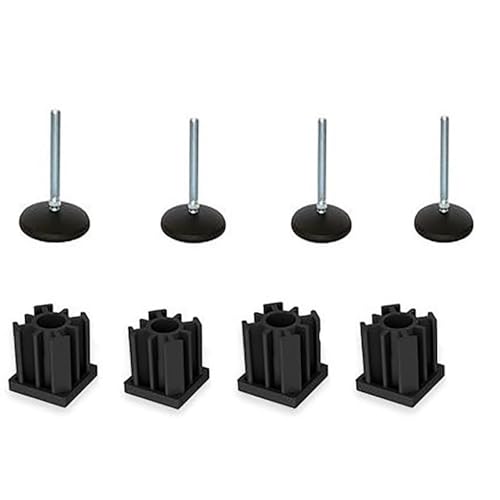 M10x90 sinkkijalka 100mm, jalusta + insertit 30x30x1.5mm - 4 kpl:n sarja.