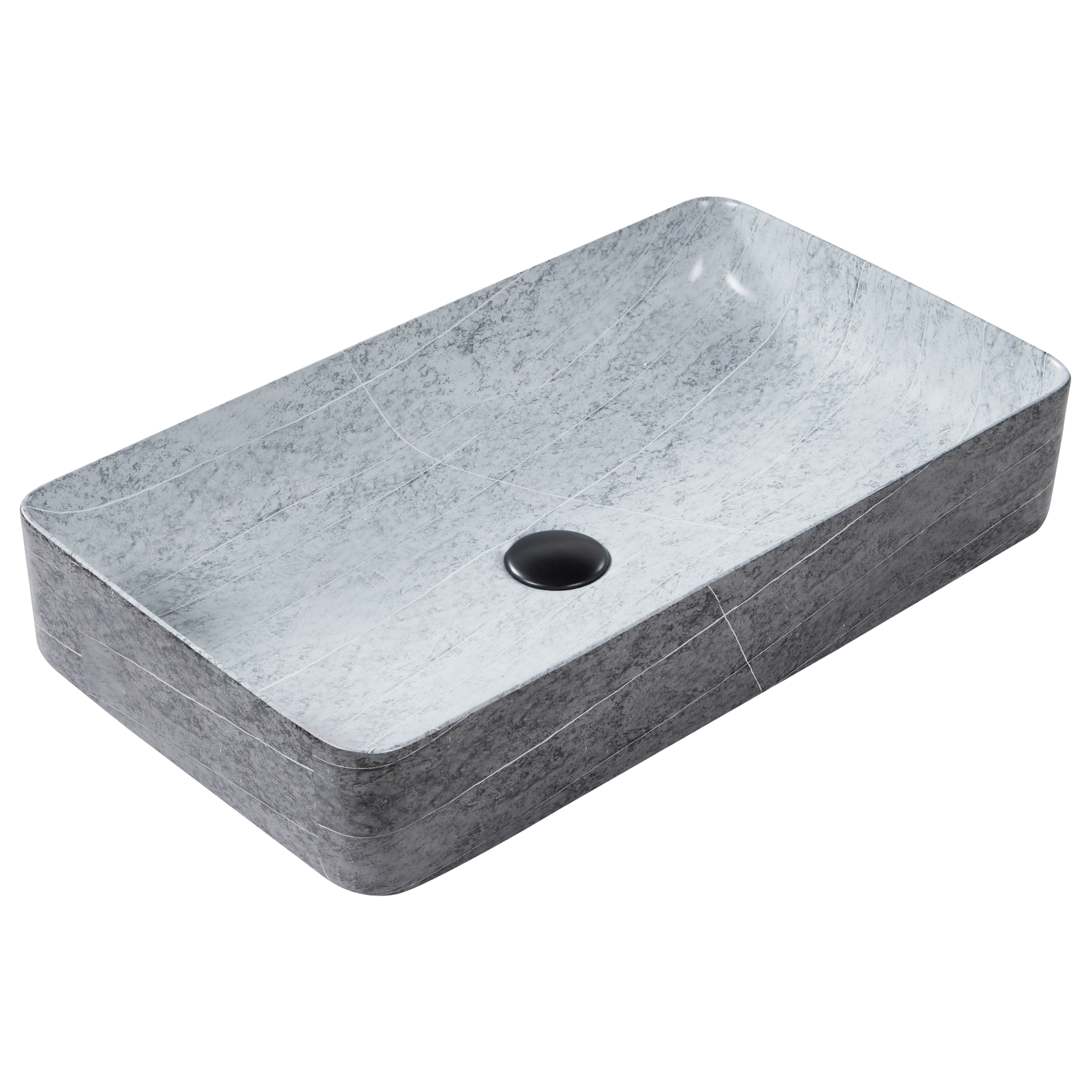 Pesuallas tason päälle ARTAJ 61 x 35 cm Keramiikka Harmaa betonikuvio