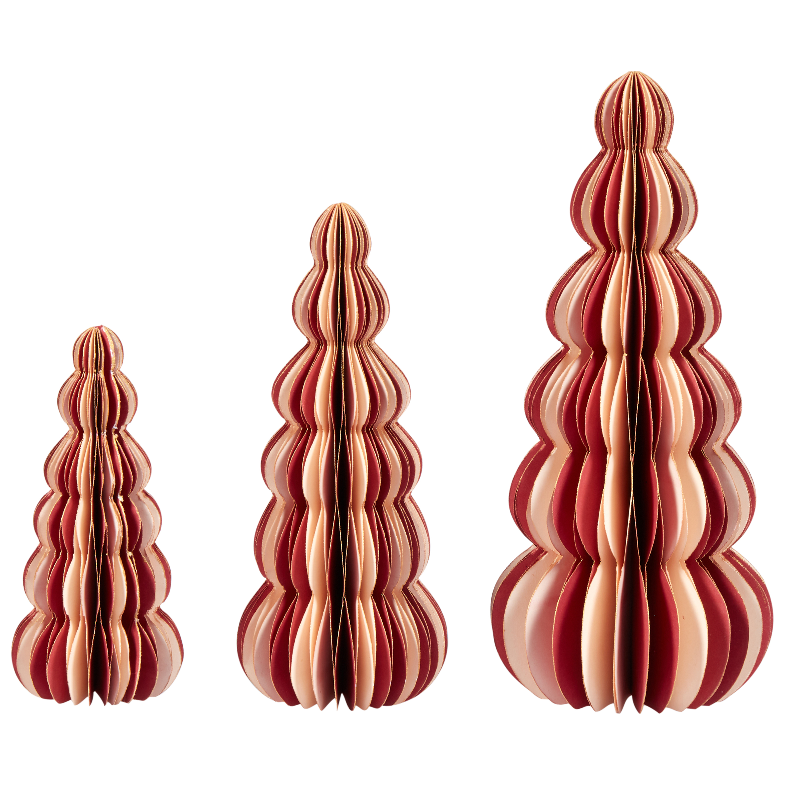 Koristesetti 3 kpl DHAULAGIRI Joulukuusi 15/20/25 cm Punainen