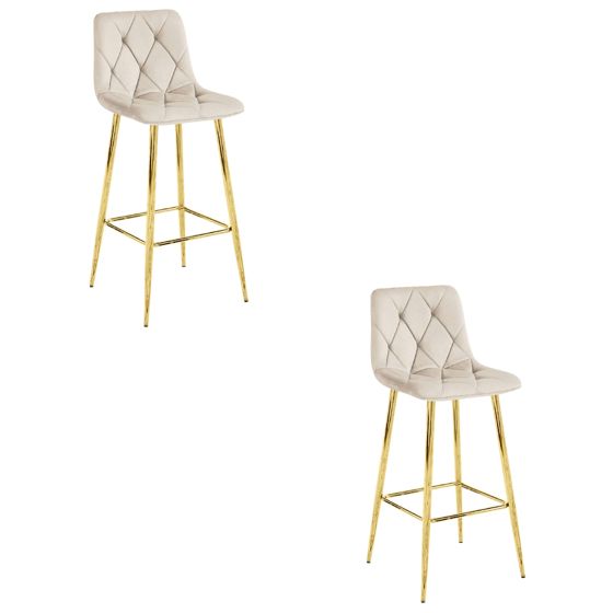 NADO jakkara - beige sametti / KULTAISET jalat x 2