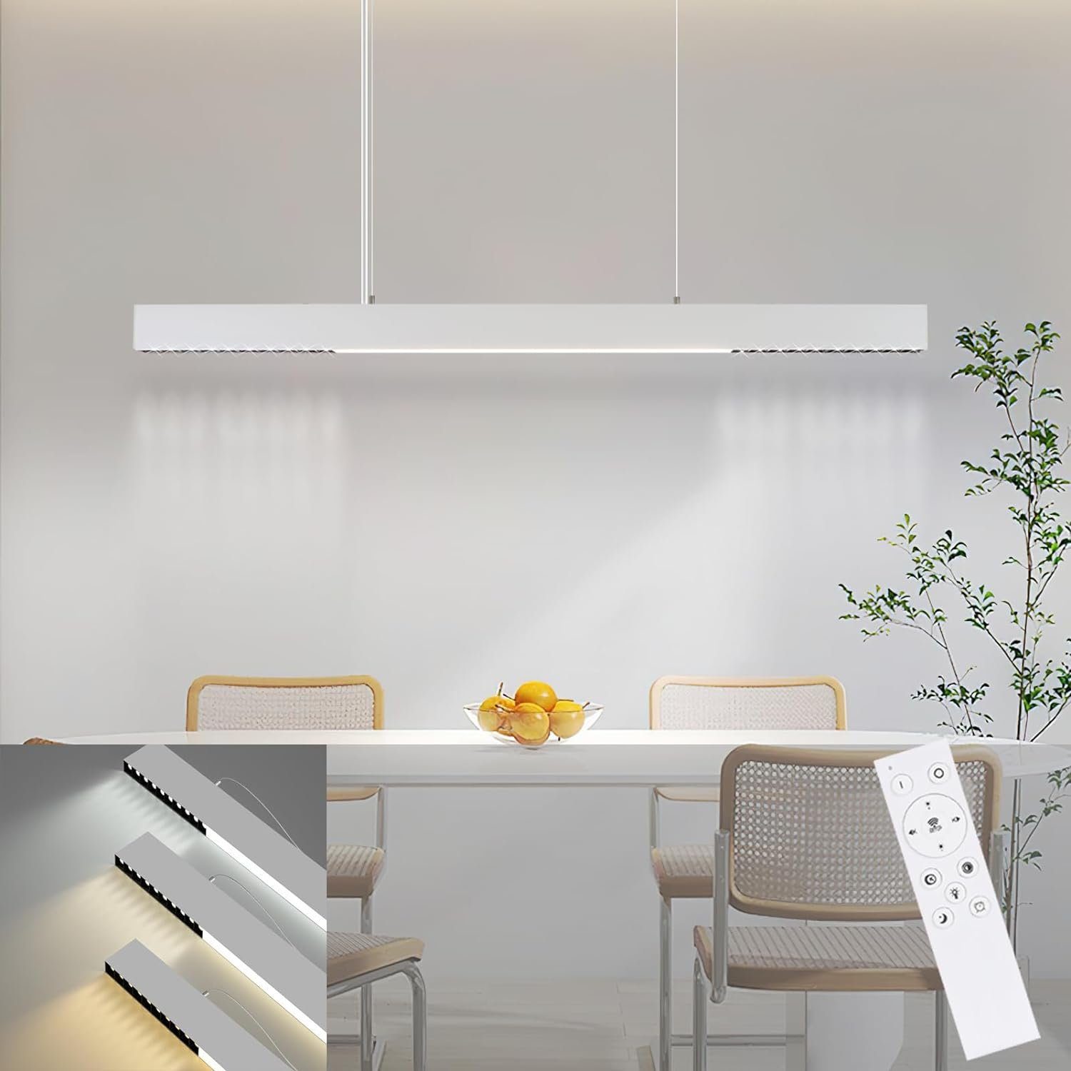 NETTLIFE LED - riippuvalaisin 32 W valkoinen, halkaisija 107 cm, moderni alumiini, himmennettävä, korkeussäädettävä