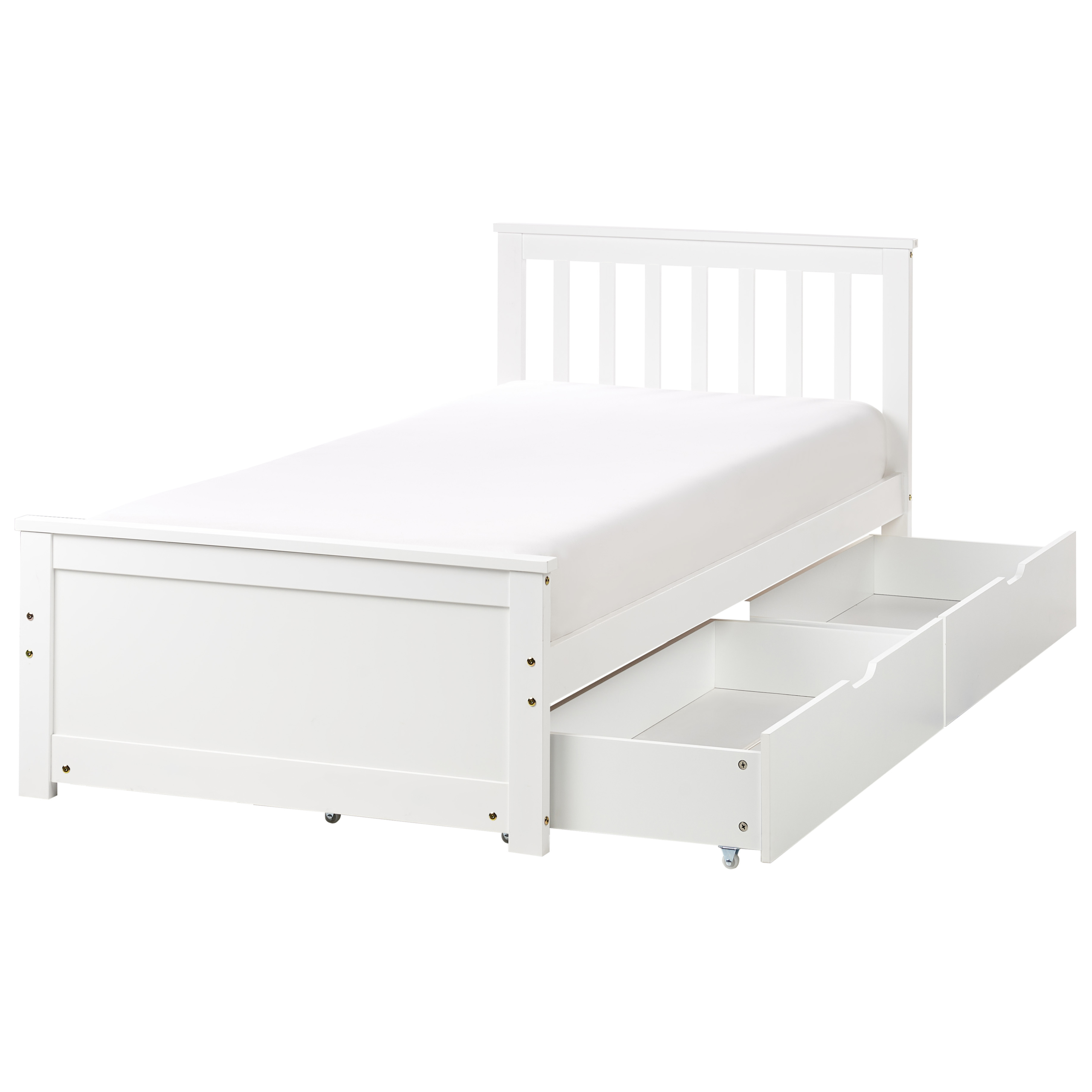 Sänky säilytyslaatikoilla mänty OLENDON 90 x 200 cm Valkoinen