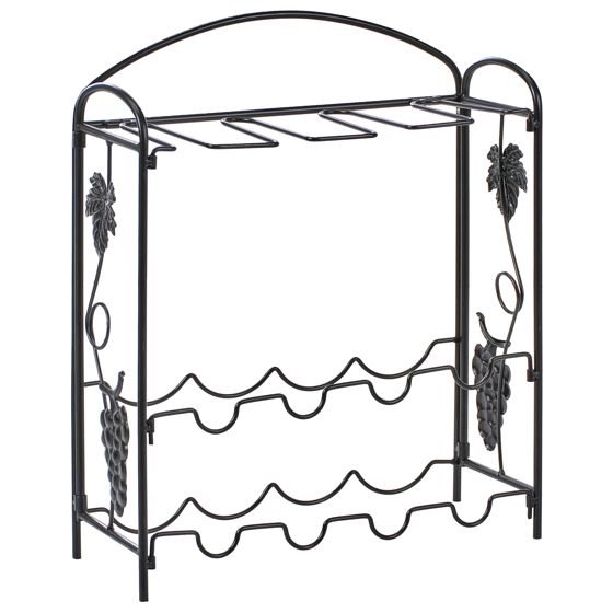 Viinipulloteline DONEGAL metalli Musta