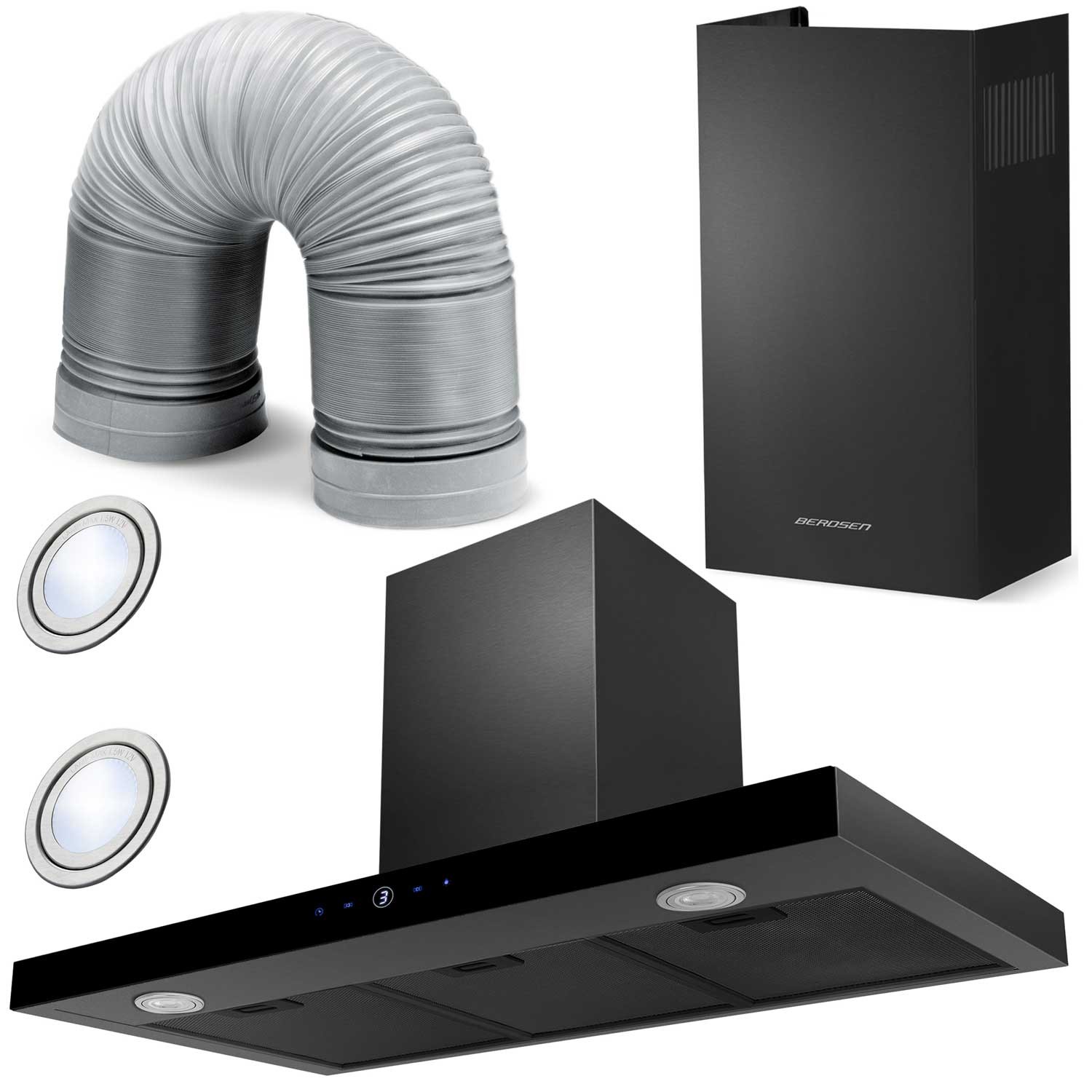 Berdsen BT-218 musta 90 cm liesituuletin