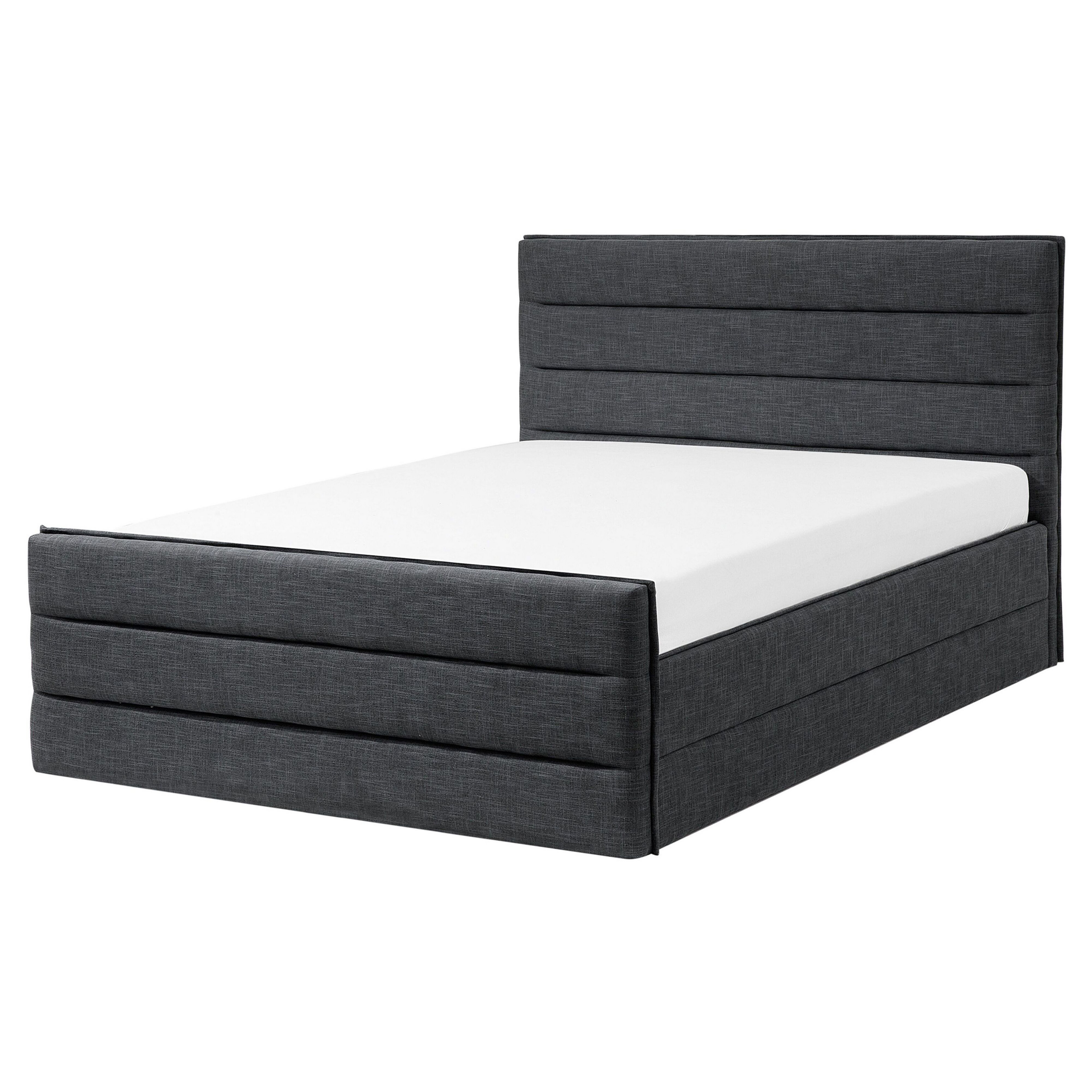 Sänky kangas VALBONNE 160 x 200 cm Tummanharmaa