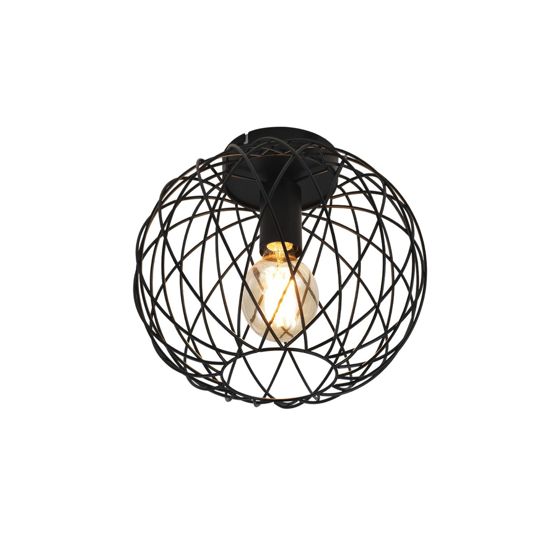 NETTLIFE musta Kattovalaisin, ruokailuhuoneen, häkkiruudukko Vintage, E27, metallinen Kattokohdevalaisin