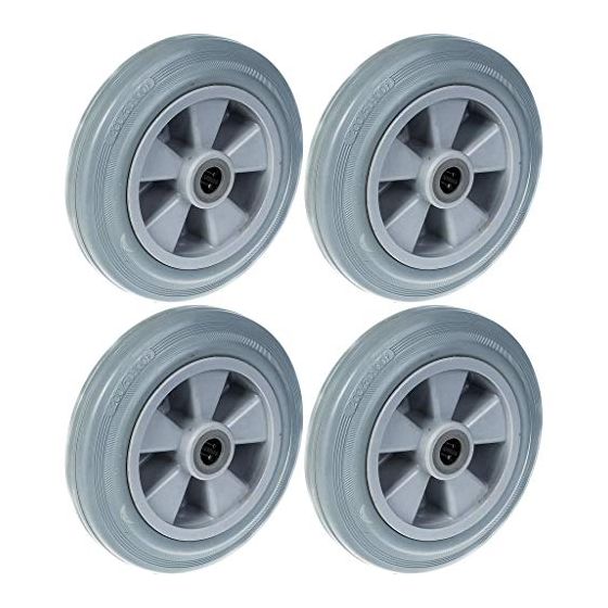 200mm 8" pyörä harmaa kumirengas, muovinen keskiö 820kg kantavuus, 4 kpl:n sarja.