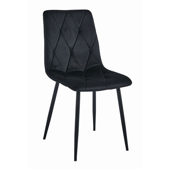 LIBRA-tuoli, musta sametti, mustat jalat (1 kpl)