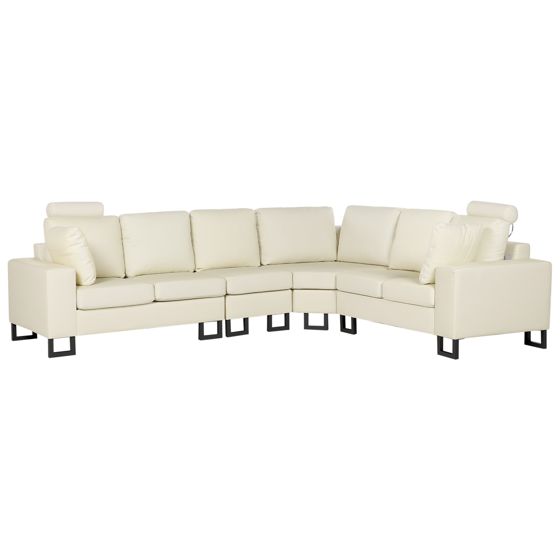 Kulmasohva 6-istuttava STOCKHOLM nahka Vaaleanbeige Vasen