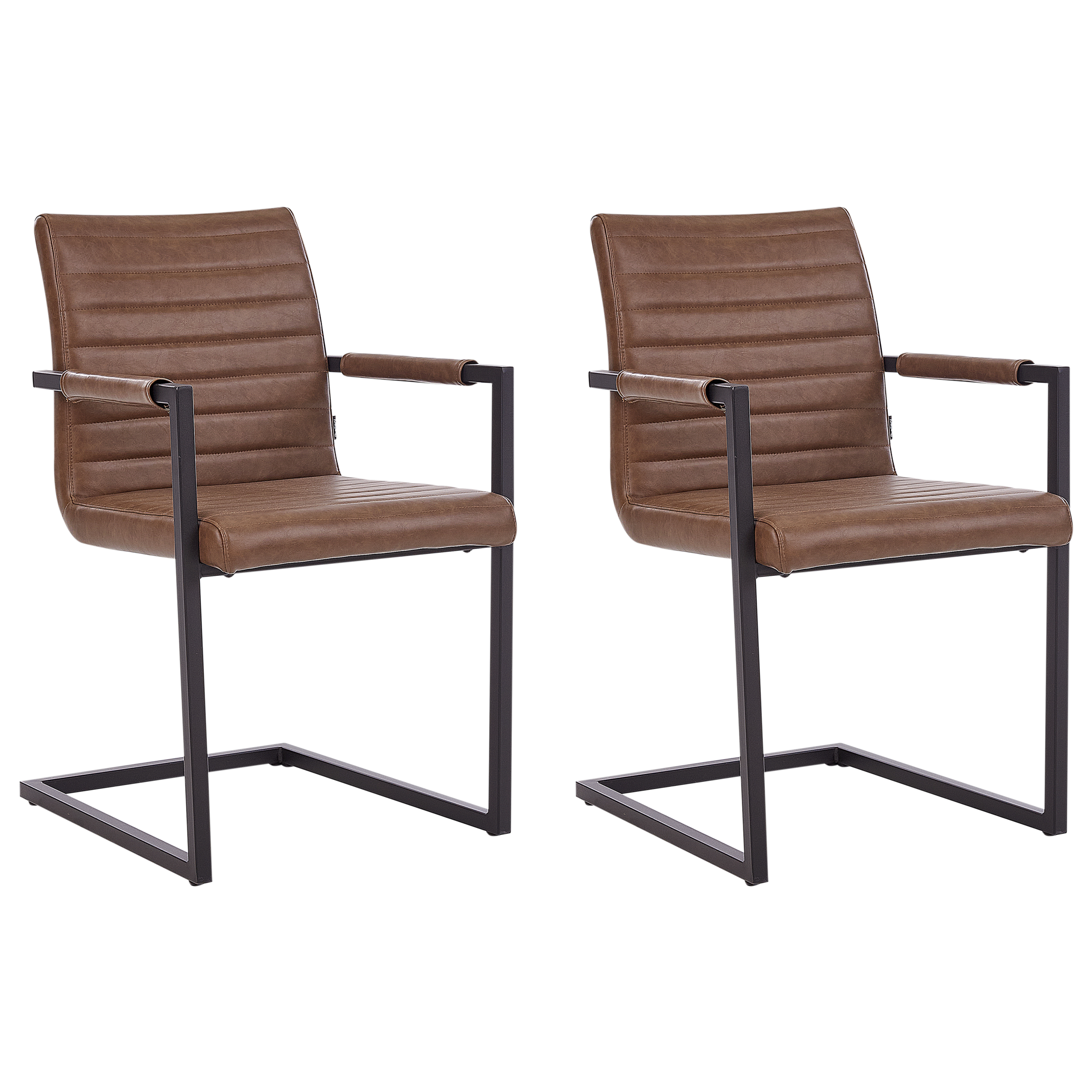 Kokoustuolisetti 2 kpl BUFORD keinonahka Ruskea