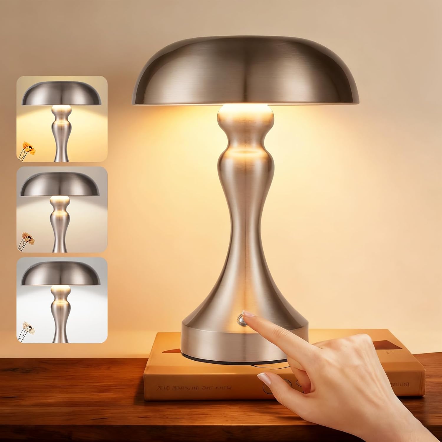 ZMH Langaton LED-kosketusyövalaisin himmennettävällä valolla, retro vintage -tyyli