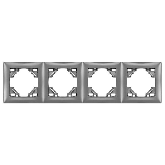 Toolight Neliosainen kehys pistorasioille OSTE JNH016-4F Harmaa 1, 1x29, 7x8, 4cm