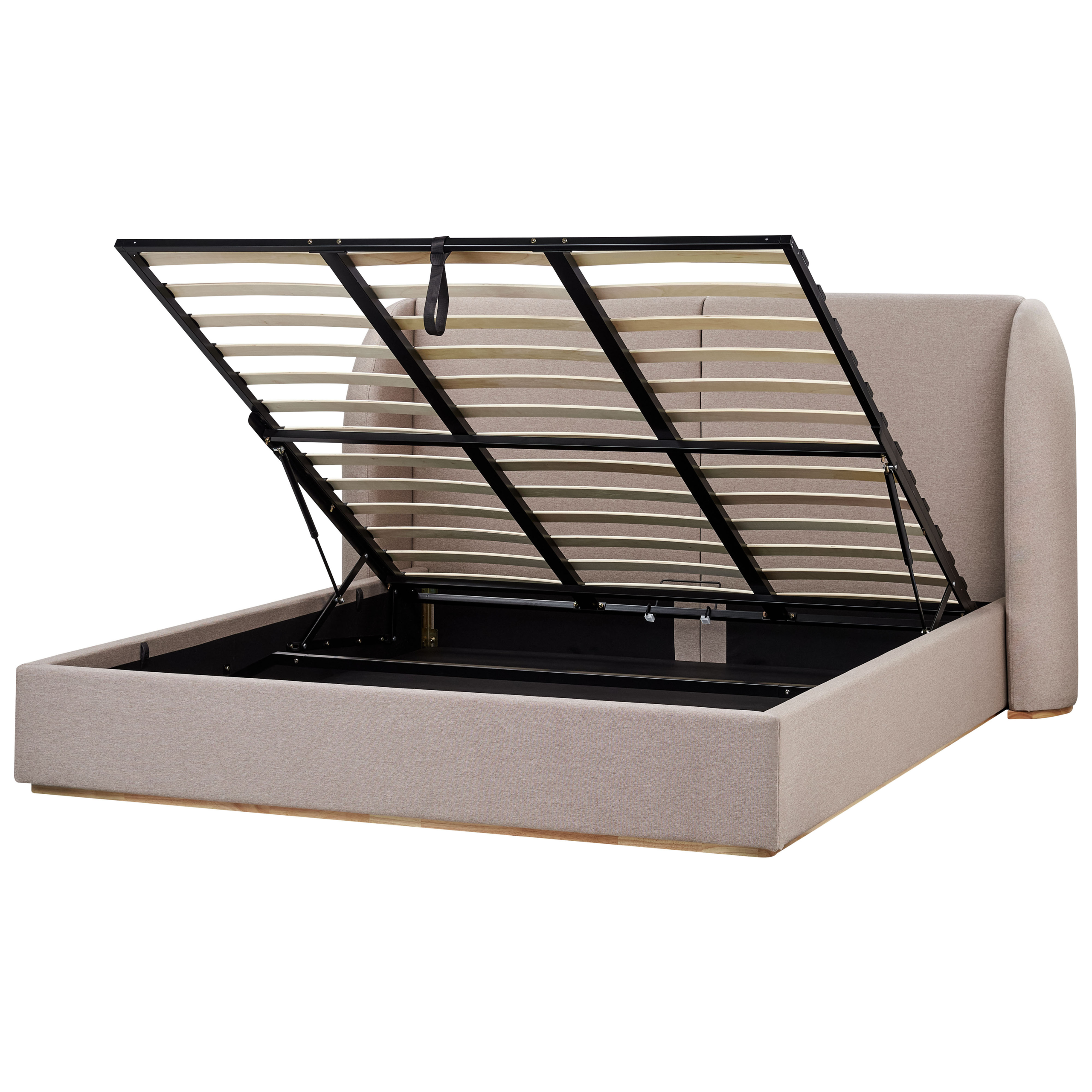 Sänky säilytystilalla kangas MONESTIER 180 x 200 cm Ruskeanharmaa