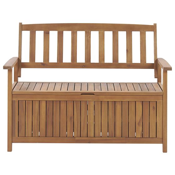 Puutarhapenkki SOVANA 120 cm säilytystila Akaasia Ruskea
