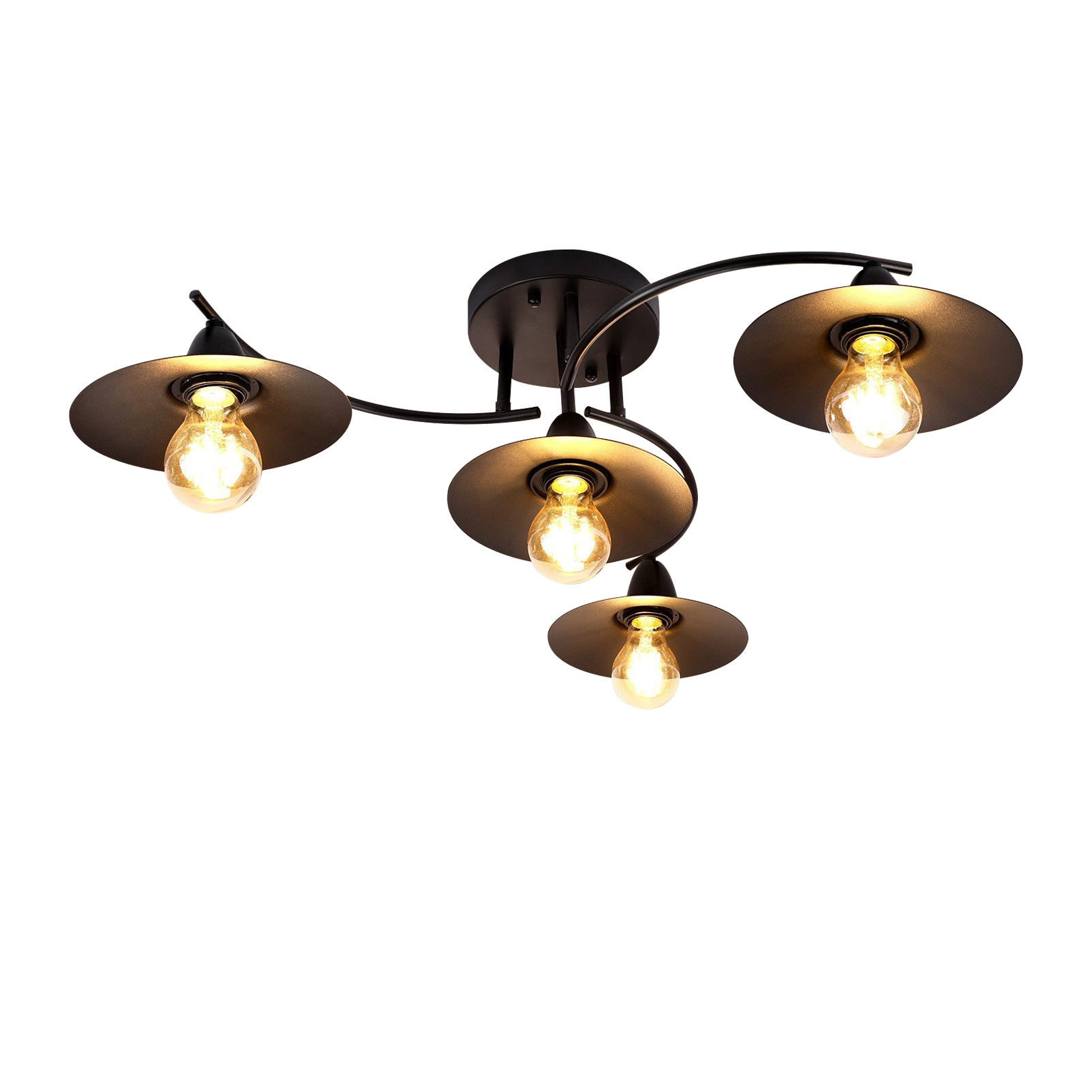 NETTLIFE Vintage - kattovalaisin, E27 Retro, Musta Teollisuusvalaisin Käytävän Sisävalaisin, Makuuhuoneen Valaisin, Ruokailuhuoneen Valaisin, Olohuoneen