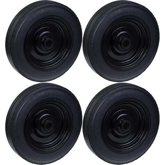 350mm 14" pyörä kumirengas puristettu teräskeskiö 31.8mm vahva 1600kg, 4 kpl:n sarja.