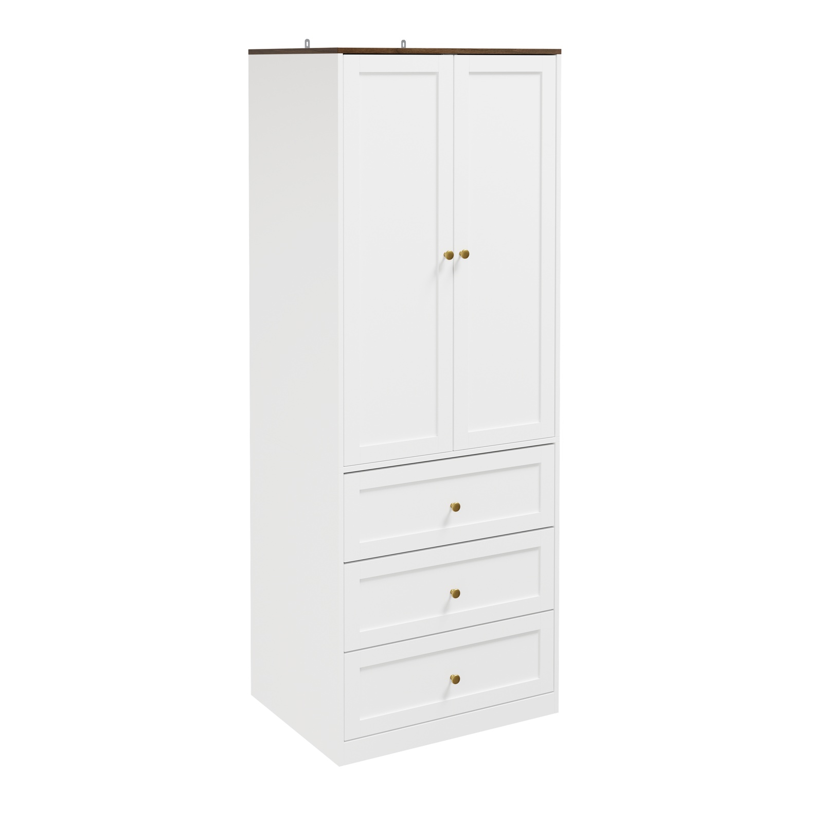 Säilytyskaappi 3 kpl setti 2-ovinen 3 laatikkoa valkoinen 70.0x55.0x187.0 cm KSB04-W