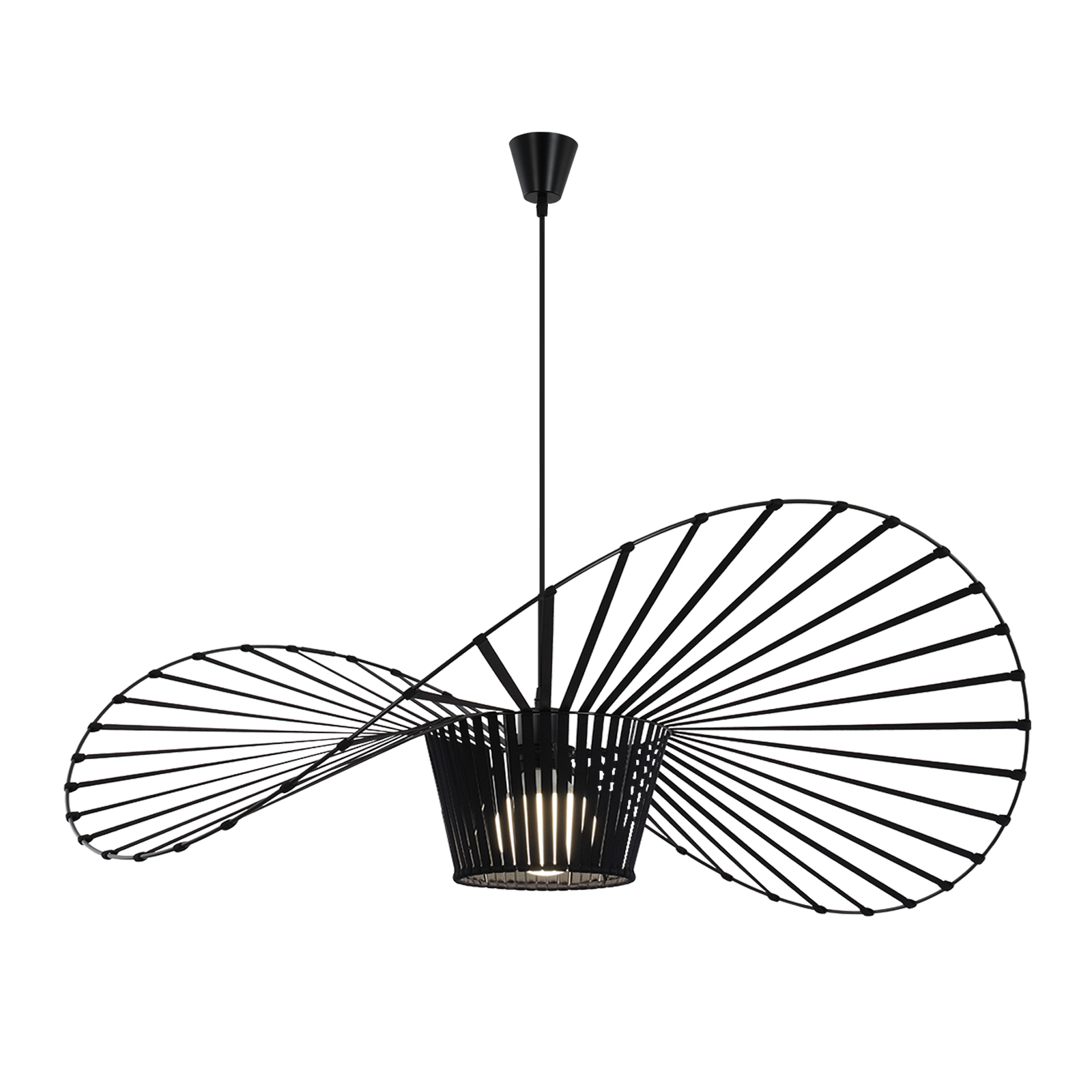 NETTLIFE riippuvalaisin E27, musta moderni, design hattu, halkaisija 140 cm polykarbonaatti, max. 40 W ilman, lamppua