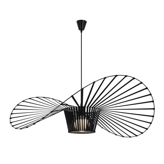 NETTLIFE riippuvalaisin E27, musta moderni, design hattu, halkaisija 140 cm polykarbonaatti, max. 40 W ilman, lamppua