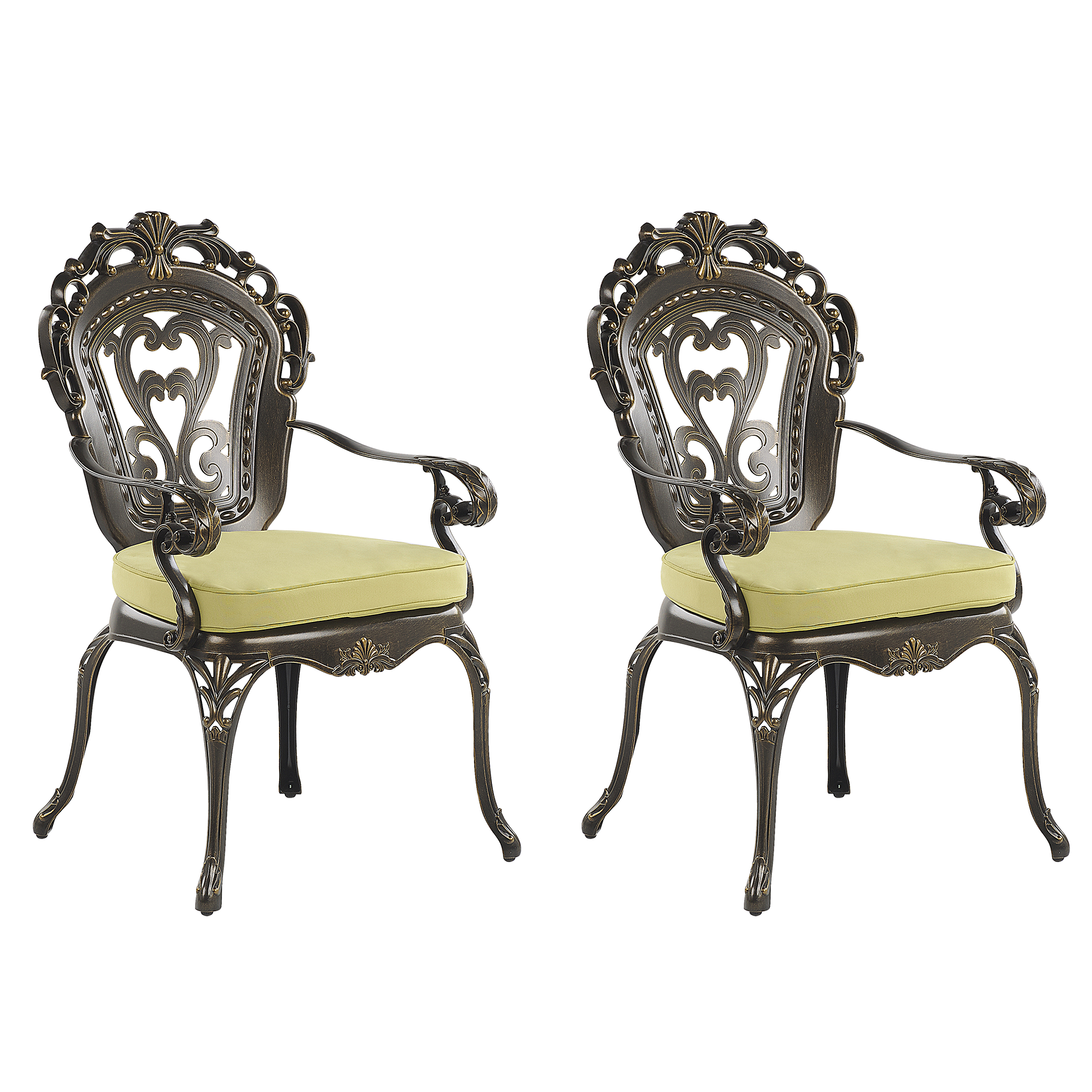 Puutarhatuolisetti pehmusteilla 2 kpl SAPRI metalli Tummanruskea