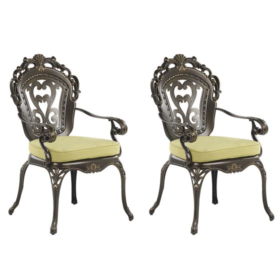 Puutarhatuolisetti pehmusteilla 2 kpl SAPRI metalli Tummanruskea