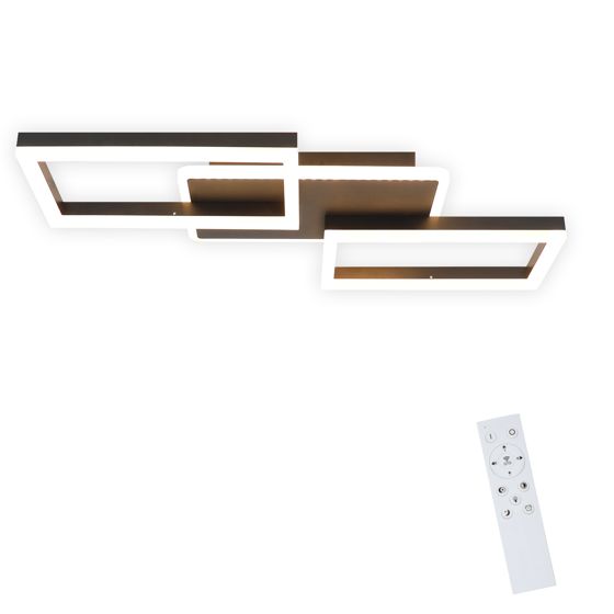 NETTLIFE LED - kattovalaisin, olohuoneeseen, 48W, himmennettävä, olohuoneen Valaisin, moderni, design - valaisin, musta Kaukosäätimellä