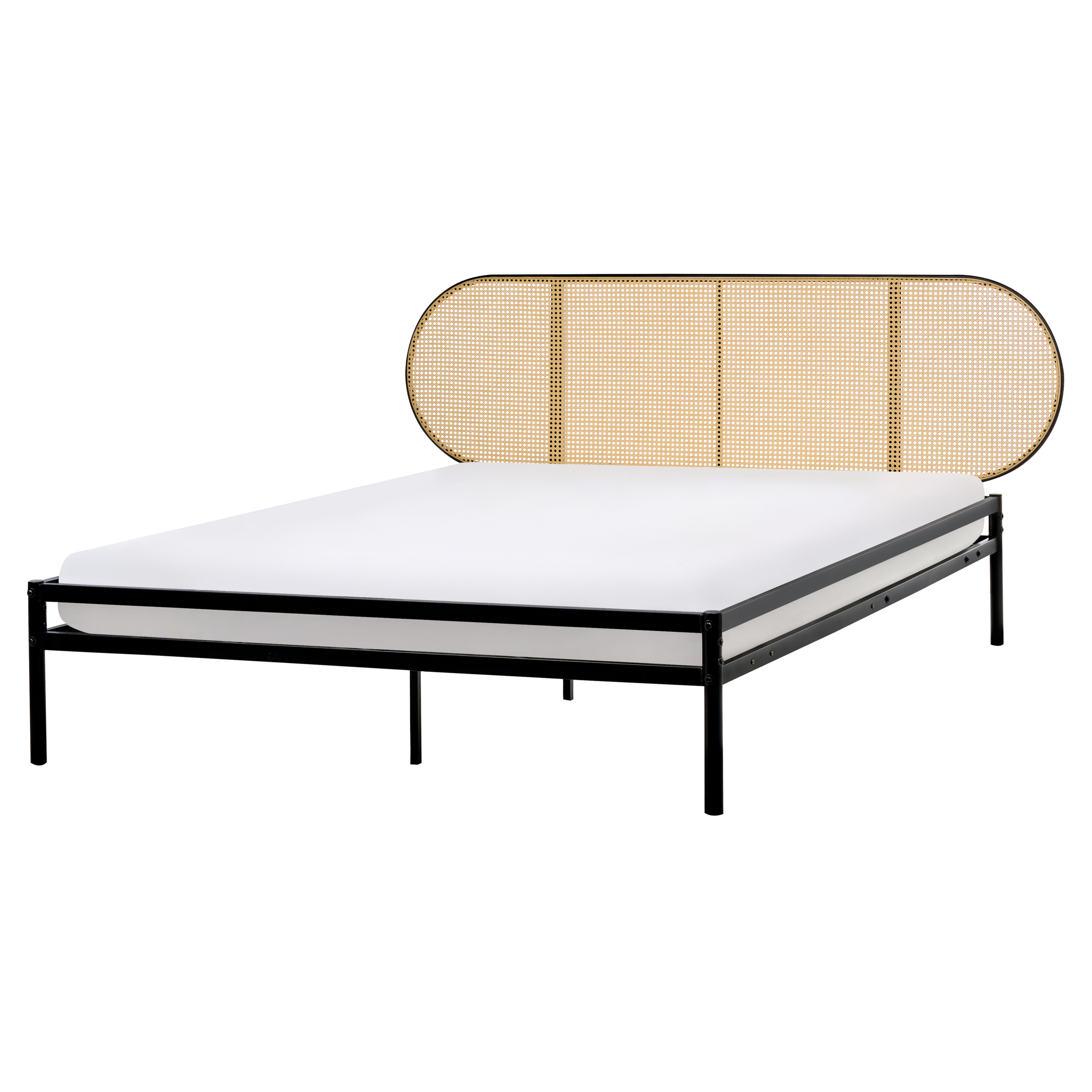 Sänky polyrottinki BOULIN 160 x 200 cm Musta