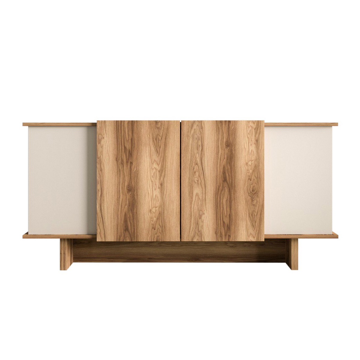 Norda Design Moderni konsolipöytä hyllyillä, 180 x 81 x 40 cm | 100% melamiinipinnoitettu lastulevy | Seinään kiinnitettävä, skandinaavinen muotoilu