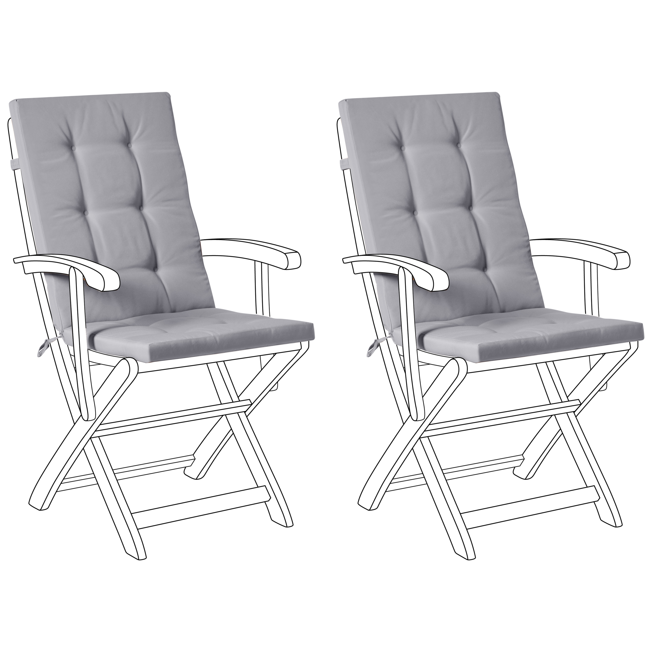 Selkä-/istuintyynysetti 2 kpl MAUI PREMIUM Vaaleanharmaa