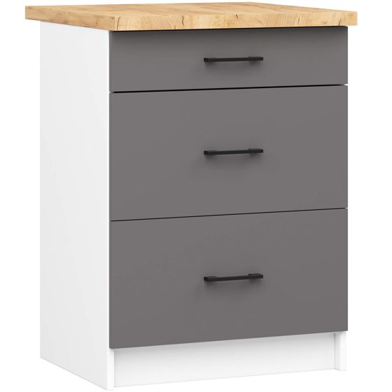 Akord Kaappi Oliwia valkoisella/harmaalla grafiittitasolla 46x60x85