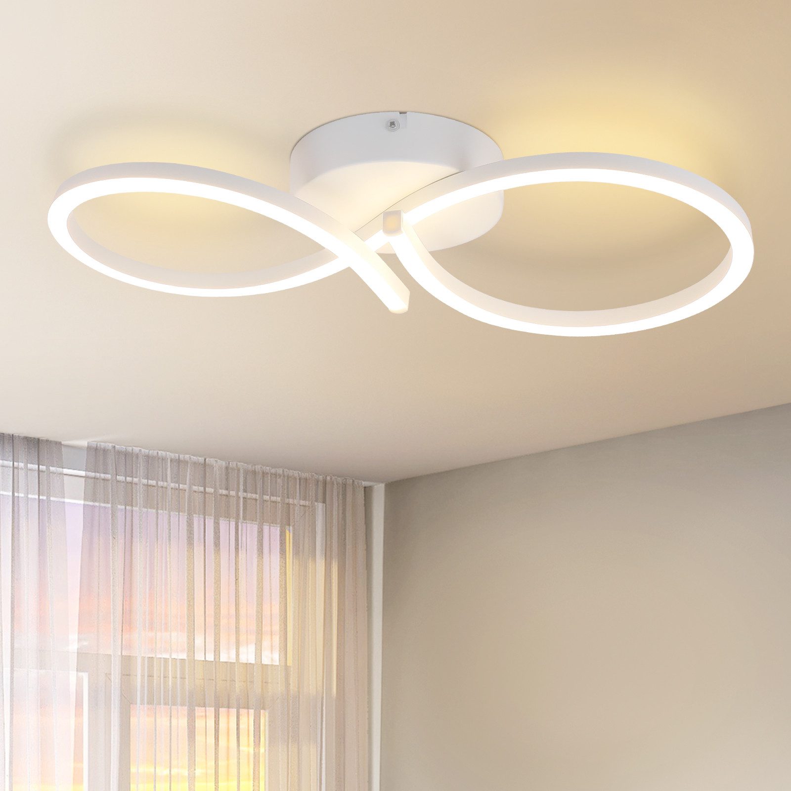 NETTLIFE LED - kattovalaisin, olohuoneeseen, 24W Valkoinen, moderni, luova Keittiövalaisin, 3000K, lämmin Valkoinen