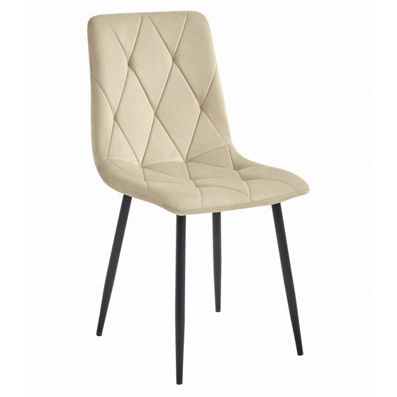 LIBRA-tuoli, vaalea beige sametti, mustat jalat (1 kpl)