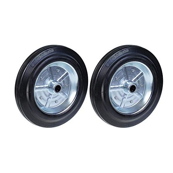 250mm 10" musta kumipyörä, jossa on puristettu teräskeskiö 20mm 210kg - sarjan sarja