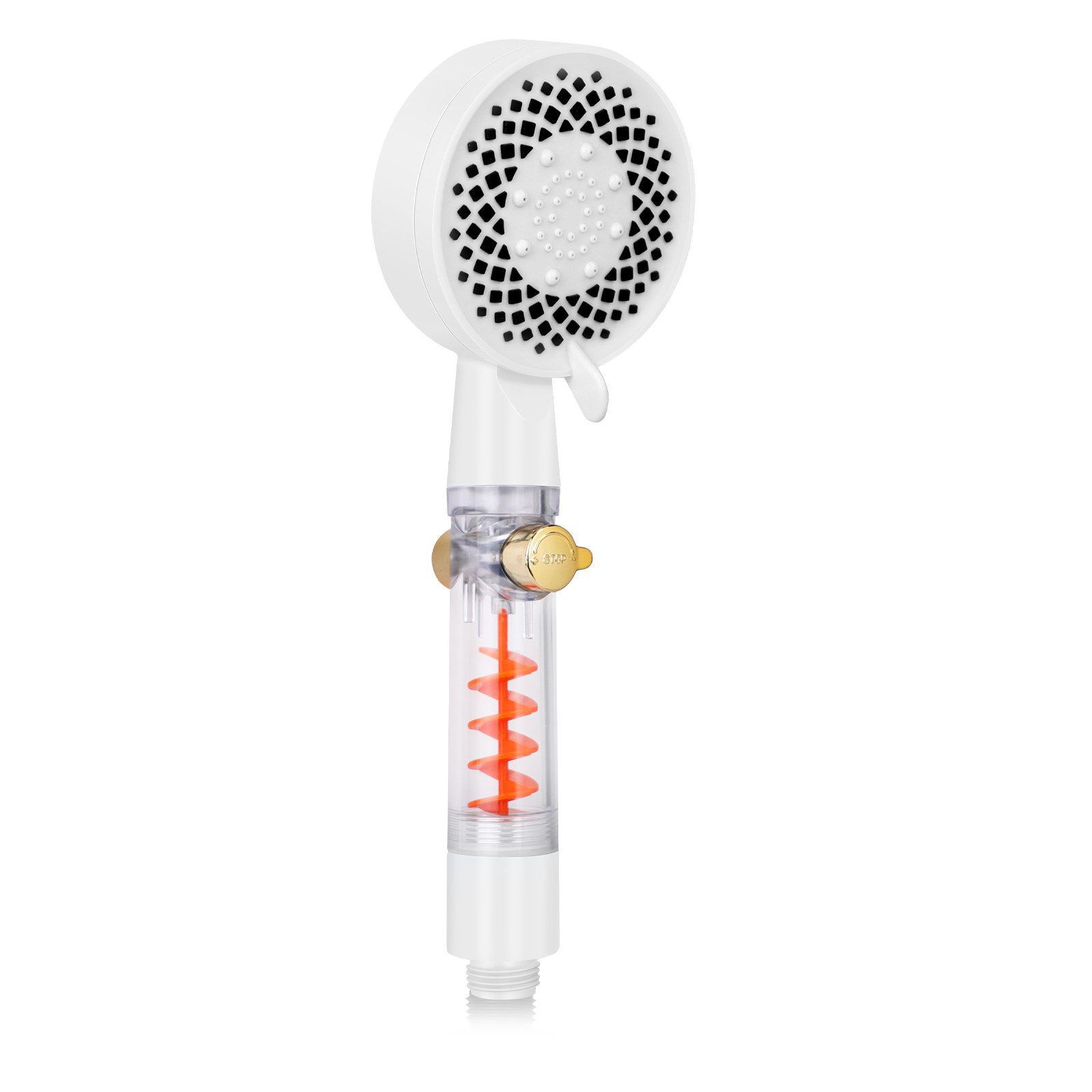 NETTLIFE Pyöreä vesisäästöinen käsisuihkupää, 5 suihkutilaa, valkoinen