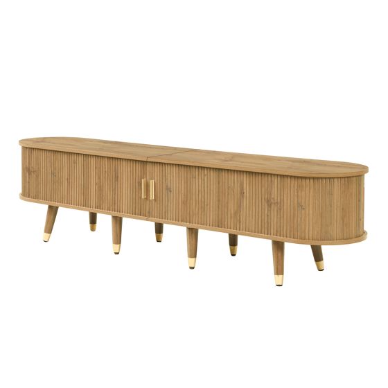 TV-taso liukuovilla 175x38x45 cm puinen MDF