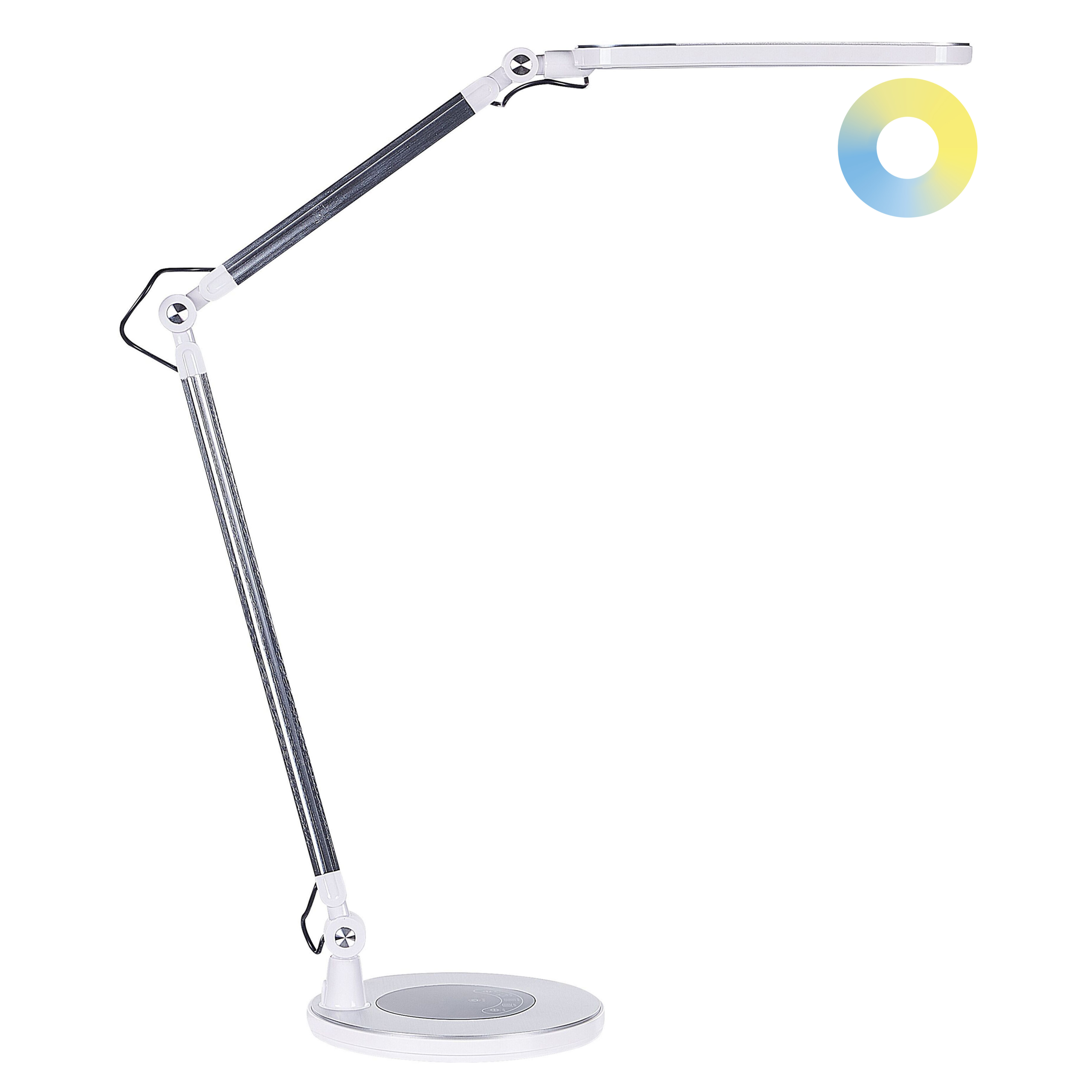 Työpöydän LED-valaisin GRUS himmentimellä metalli Hopea