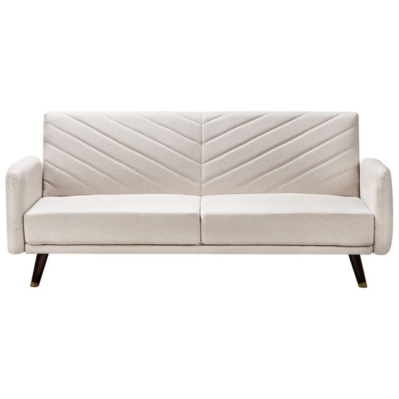 Vuodesohva SENJA keinopellava Vaaleanbeige 3-istuttava