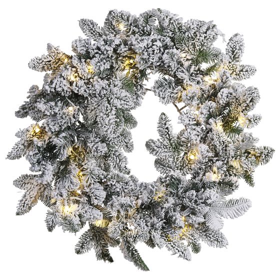 Joulukranssi luminen LED-valo SUNDO 70 cm Valkoinen