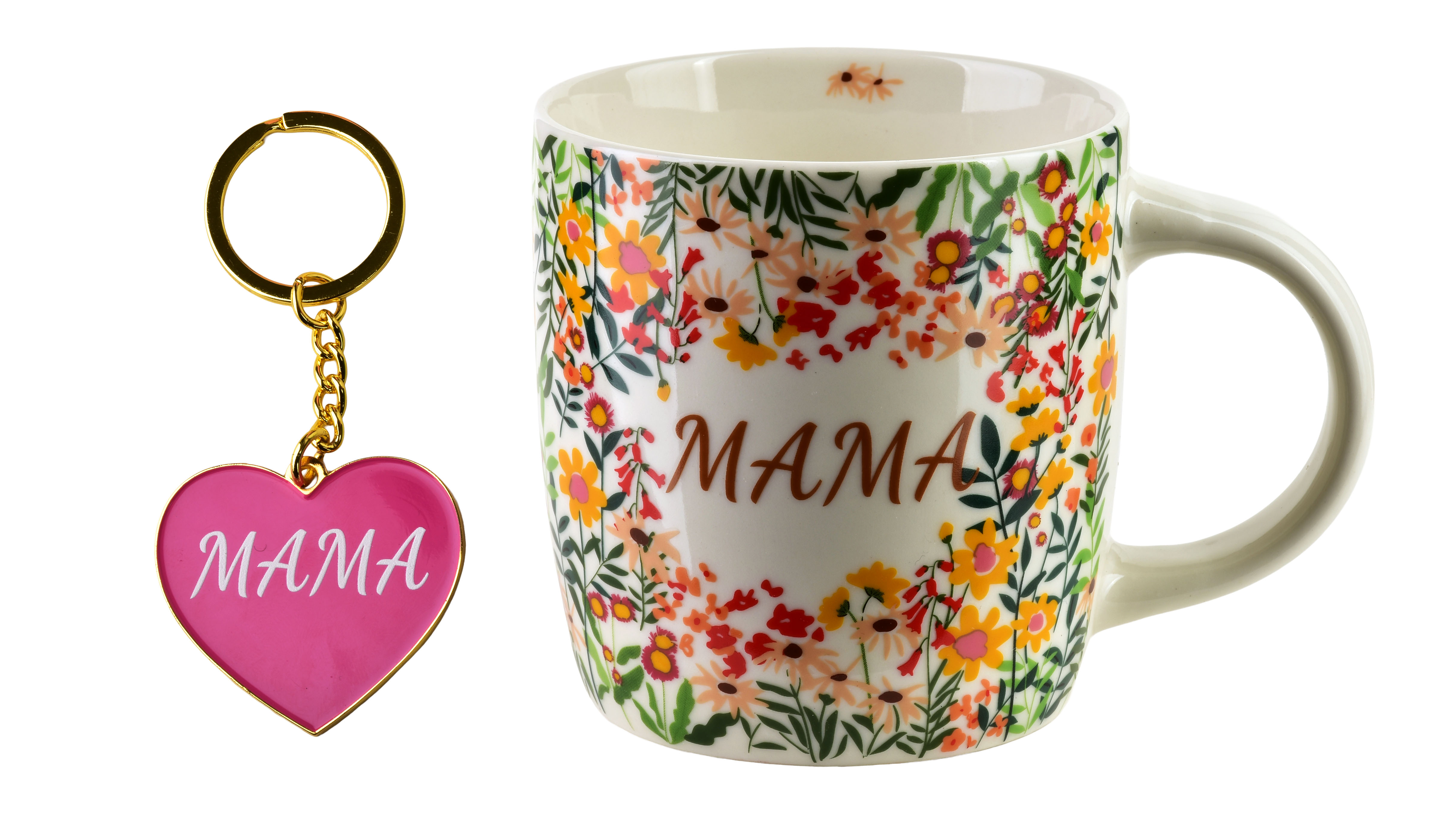 Muki avaimenperällä posliini Prima MAMA 8,5x12x9 cm värikäs 1 kpl