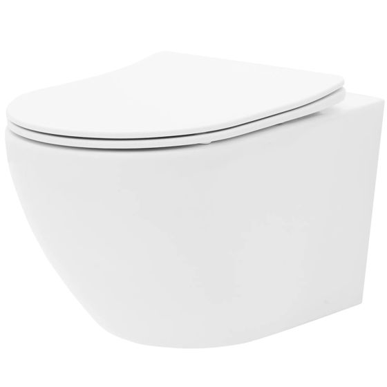 REA Seinä-WC CARLO MINI RIMLESS DUROPLAST/FLAT/ZM valkoinen, 49, 5X37X32CM