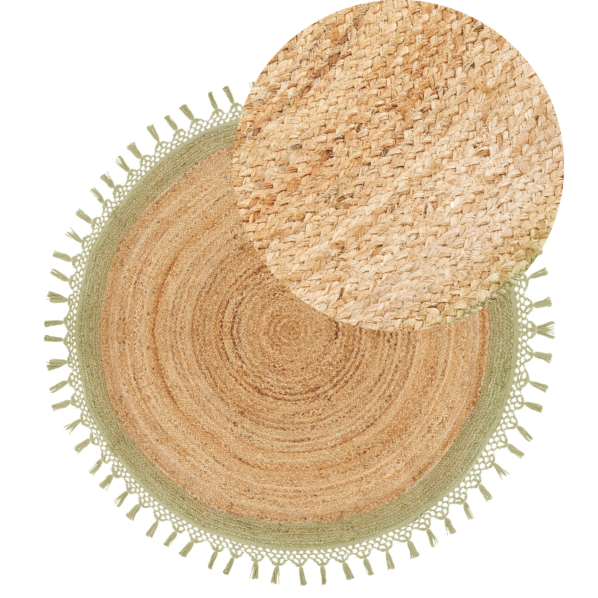 Matto MARTS Vihreä ø 140 cm juutti