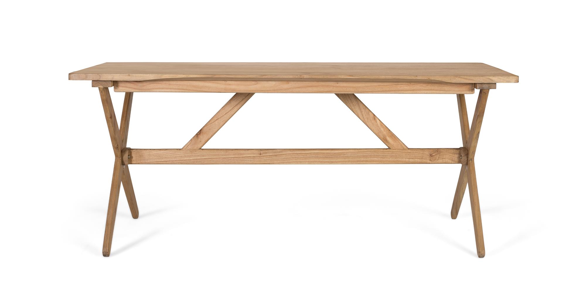 Suorakulmainen pöytä massiivimindiapuusta, 180 cm