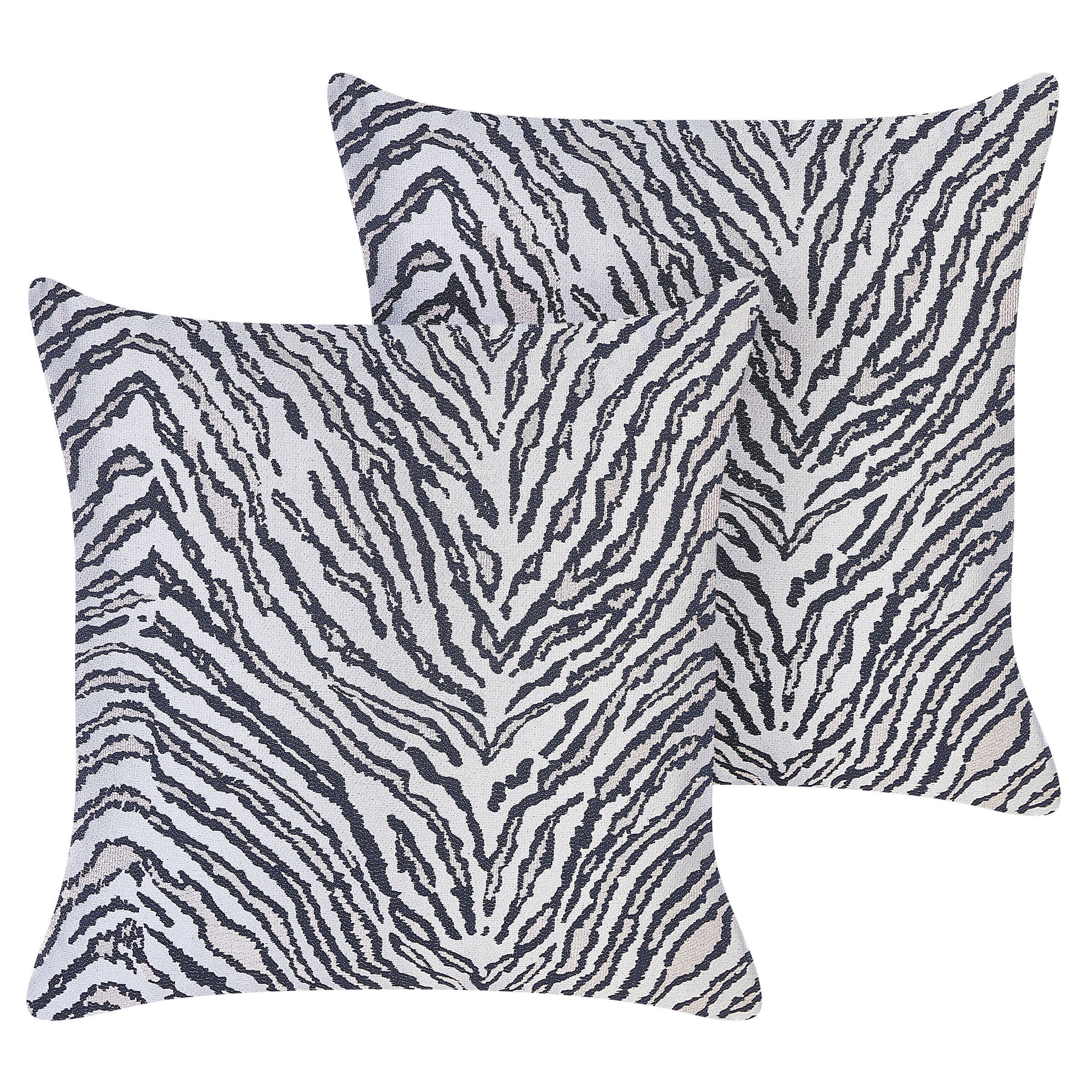 Koristetyynysetti 2 kpl MANETTI 45 x 45 cm Musta/vaaleanharmaa Eläinkuvio