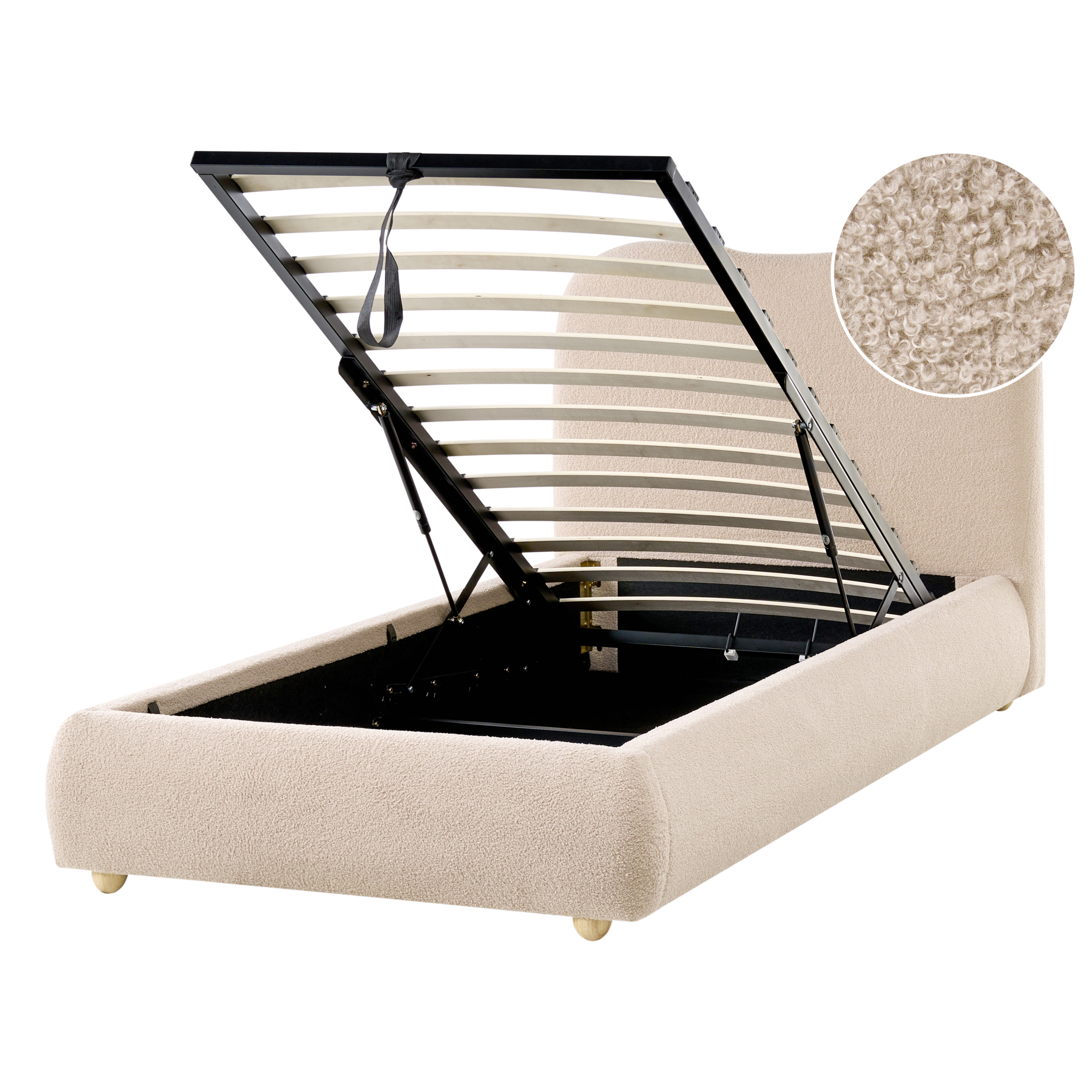 Sänky säilytystilalla buklee BLAGNAC 90 x 200 cm Beige