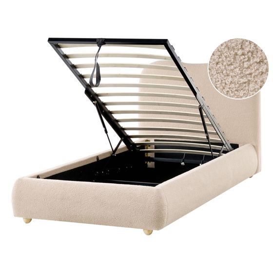 Sänky säilytystilalla buklee BLAGNAC 90 x 200 cm Beige