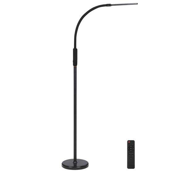 Muunneltava LED-lattia/nipistinvalaisin APUS himmentimellä metalli Musta