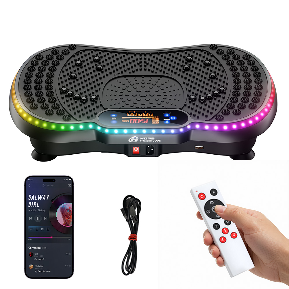 C värinälevy Bluetooth kaiutin LED valaistus kompakti kuntoilulaite kotikäyttöön