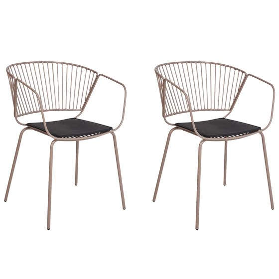Ruokatuolisetti 2 kpl RIGBY Metalli Beige