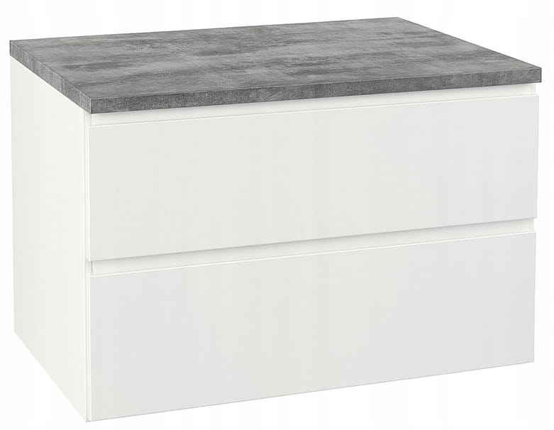 Valkoinen seinälle ripustettava kylpyhuonekaappi 80x50 pesualtaalle, Modus lipasto